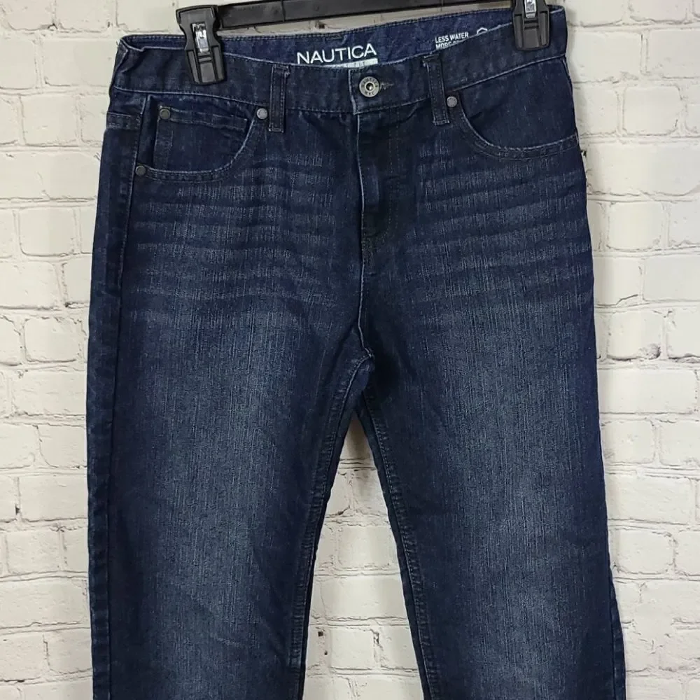 Nautica Boys Stanley Straight Leg Jeans – Dark Blue Denim | Youth 16 | 28x30